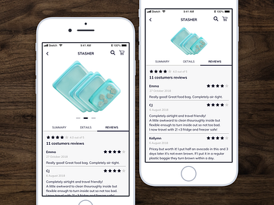 Daily UI 039 - Testimonials 039 app daily 100 challenge dailyui e commerce e commerce shop food app ios mobile mobile app rating reviews sketch testimonials ui ui challenge ui interface