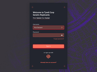 Cyberpunk Sign In dailyui 001 design interface skecth ui