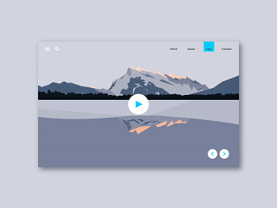 Mountain play video app branding element flat design gradient homepage icon identity illustration kit landing page landscape layout mountain play ui ux vector video web design