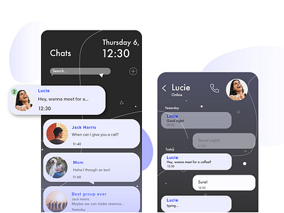 Daily UI - Direct Messaging app ui dailyui illustrator cc messaging app mobile ui ui ux design