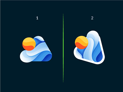 Waves app icon illustration illustrator logo sunset waves