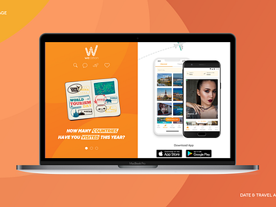 Wecation Landing & Mobile App dating discover landing mobile travel wecation