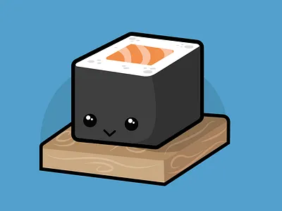 Salmon Maki 2d design illustation sushi vector
