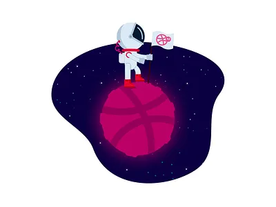 x2 Dribbble Invites astronaut clean design dribbble dribbble ball dribbble illustration dribbble invitation dribbble invitations dribble invite flag illustration illustrator inspiration invitation space x2invites