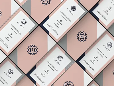 V.ROSA BRAND IDENTITY brand busines card business business card card clean design emblem hunap hunapstudio identity illustration kapor logo minimal pink pro studio
