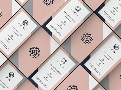 V.ROSA BRAND IDENTITY brand busines card business business card card clean design emblem hunap hunapstudio identity illustration kapor logo minimal pink pro studio