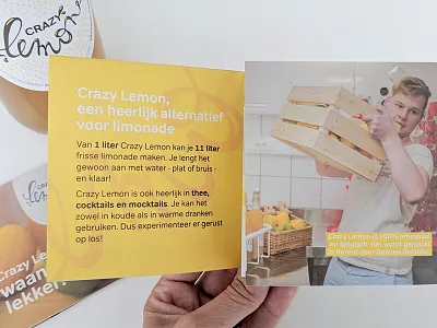 Crazy Lemon • branding branddesigner drinks flyer folder graphicdesign handmade handmade lemonade logo design logodesigner paper print print designer recipies