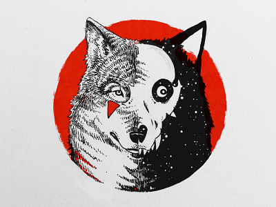 Howling. blackandwhite illustration sketching traditional art