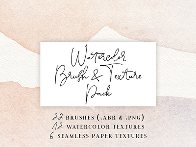 Watercolor brush & texture pack branding brush pack design packaging photoshop brushes texture pack watercolor brushes watercolor textures