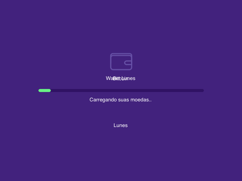 Loading Wallet Coins app bitcoin block chain crypto crypto currency crypto wallet design interface lunes ui user interface ux