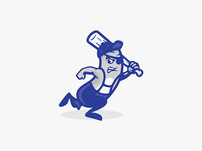 The Fightin' Sausage baseball bats blue character concept fightin fist hat links logo sausage