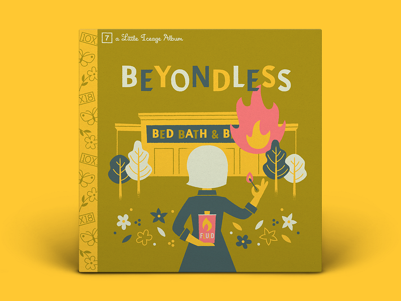 07. Iceage — Beyondless 10x18 album cover bed bath and beyond character art fire flame flowers illustration lighter fluid little golden books trees typography