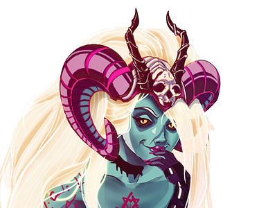 Demoness 2d art boss character concept demon design evil game illustration indie sexy villain