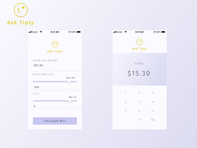 Ask Tiply Calculator App calculator app tip calculator ui ui ux design uidesign