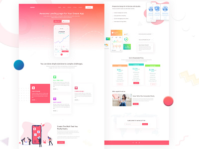 App Landing Page 2018 best shot 2019 trend app brand clean dailyui design dribbble best shot dribble illustration landing page typography ui ux vector website