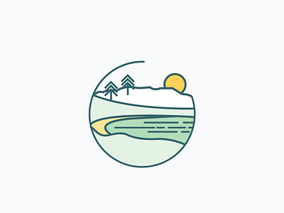 Nature Scenery Logo brand design freepik geometric graphic illustration logo logo a day logo design logo design concept mountain nature nature logo scenery sea sky sun tree valley vector