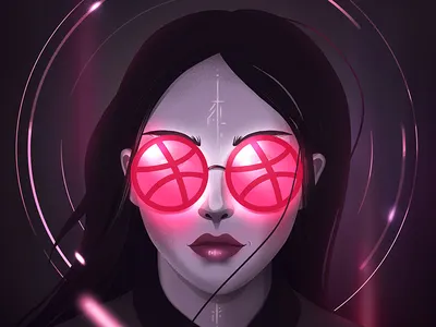 Hello, Dribbble design fantasy fantasy art firstbucket firstshot flat futuristic girl glasses head portrait hello hellodribbble helloworld hidribbble illustration pink sci fi sci fi vector vectorgirl