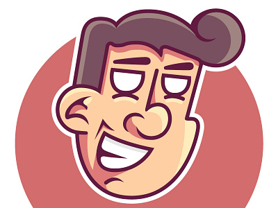 Cool Guy avatar background cartoon character cool dude guy illustration male man portrait smile sticker style vector