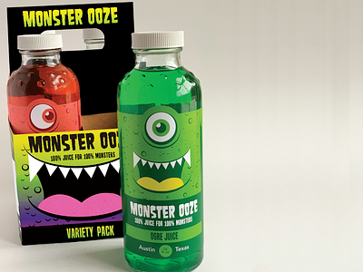 Monster Ooze children art design drinks food graphic design health illustration kids design nutrition package design packaging design