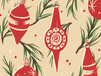 Retro Christmas Bulbs christmas illustration ipad pro procreate retro