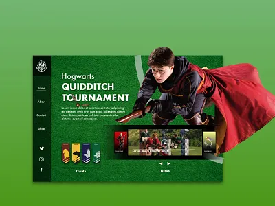 Hogwarts Quidditch Tournament design harrypotter home quidditch ui uidesigner ux uxdesigner web website