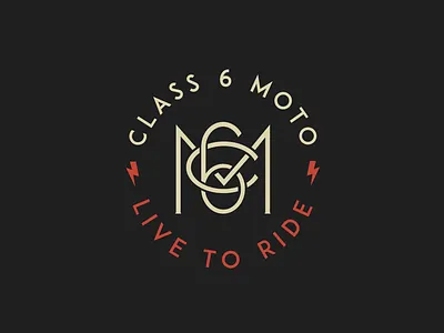 Class 6 Moto apparel logo bike clothes graphic design lettering logo logotype monogram motorsport type typography vintage