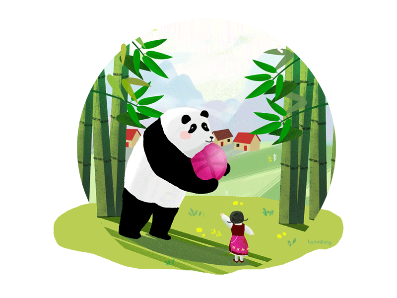 Please give me a ball, panda animal debuts gif green illustration panda ui