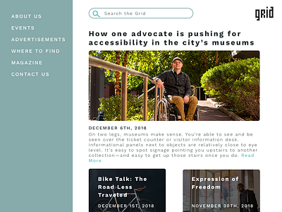 Grid Philly News Site design news news feed ui ui ux design