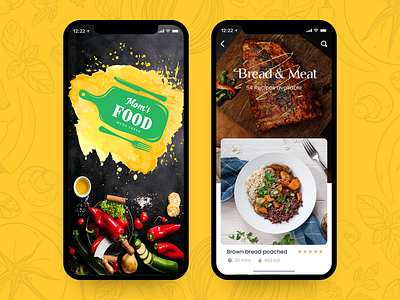 Mom's Food iOS App Design app art branding business clean design illustration u uidesign