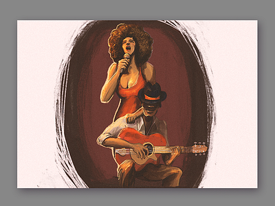 Music jam digital painting girl illustration jam music art