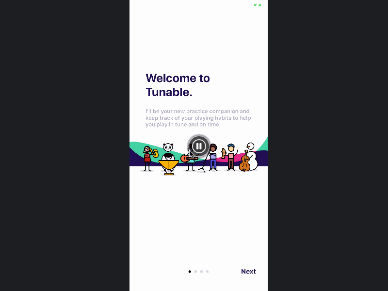 Tunable - Onboarding Flow app ios music onboarding