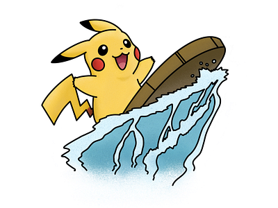 Surfing Pikachu illustration pikachu pokemon procreate