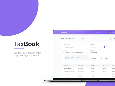 TaxBook Web App book clean form invoice sales tax uidesign web app design