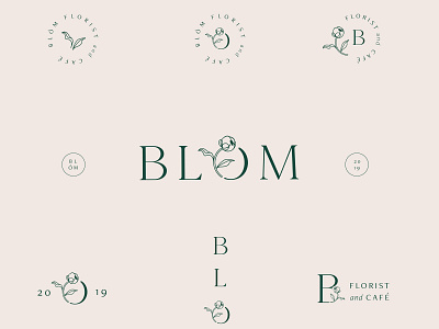 Blóm Logo marks blom branding floral floral illustration florist florist branding flower flowershop illustration logo logomarks marks secondary logos