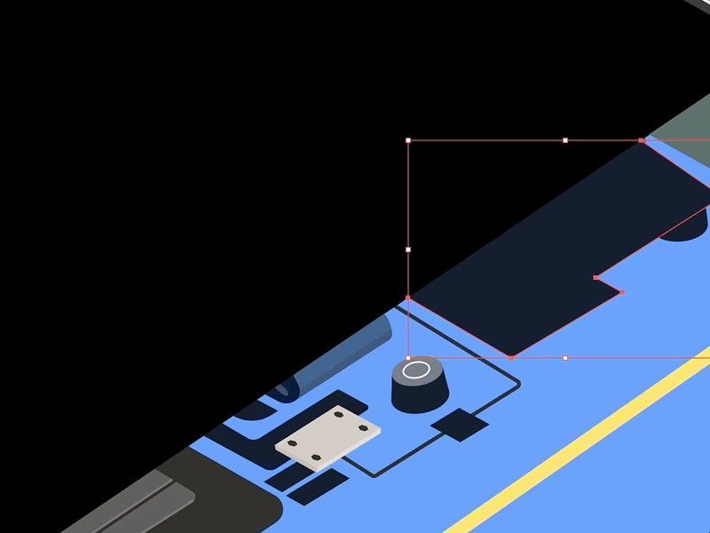 Experiment animation animation 2d components design flat illustration layers process process flow ui