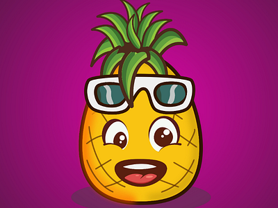 Pineapple Smile adobe art color colors design draw graphic green illustrator pentool smile yellow