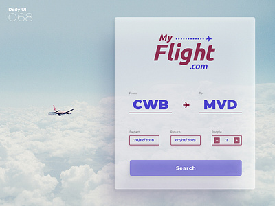 Daily UI #068 068 dailyui flight flight search ui