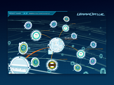 WarpDrive - Chrome Extension Interface 3d blue chrome extension cyber dark design security ui ui design webgl
