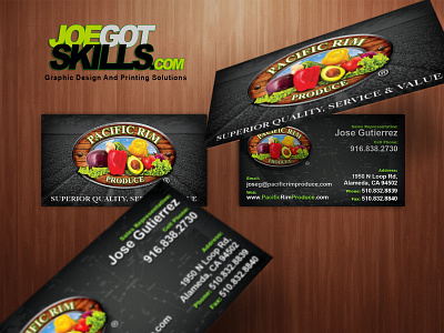 Pacific Rim Produce - Business Card branding business cards design design logo