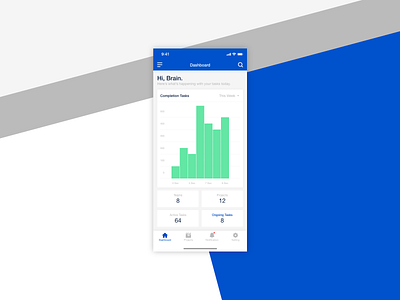 Daily UI #018 - Analytics Chart 018 analytics chart dailyui dashboard management mobile app projects tasks teams ui ux