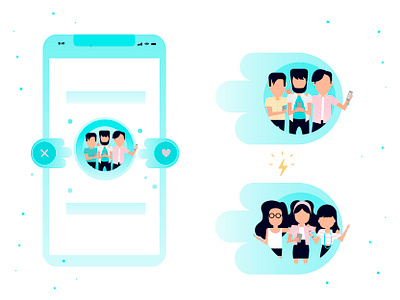 Flat Illustrations - App app character color design flat happy illustration ios mobile ui vector