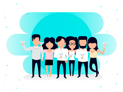 Friends app color design flat friends happy illustration ios mobile ui vector