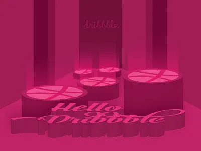 Hello Dribbblers ! 3d dribbble dribbblers hello dribbble hi dribbble new shot pink red light