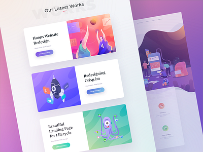 Paperpillar Landing Page Update basket blog branding card character desktop gradient icon illustration octopus portfolio rocket typography website