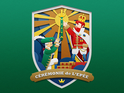 Cérémonie de l’Epée 2d illustration king paperart swordman