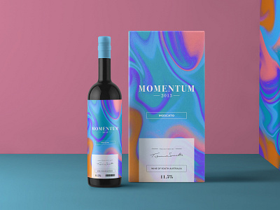 Momentum Wine Packaging label marbling moscato package mockup packagedesign packaging packaging design wine wine bottle