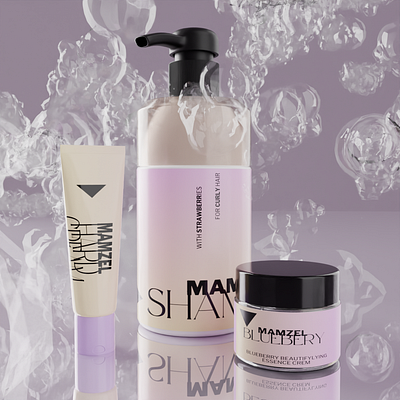 cosmetics collections from Mamzel. 3D 3d animation branding logo motion graphics ui