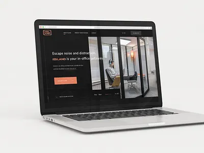 Island branding call booth coworking homepage island orange ui ux web design