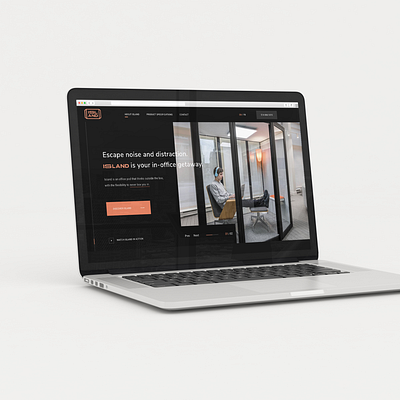 Island branding call booth coworking homepage island orange ui ux web design