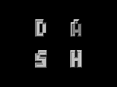 Custom Typeface Tinkering a bevel block custom d depth emboss figma form h in progress letter minimal monochrome s shadow type typeface typography